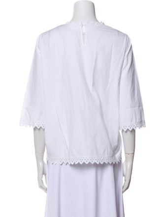 Étoile Isabel Marant Crew Neck Three-Quarter Sleeve Blouse