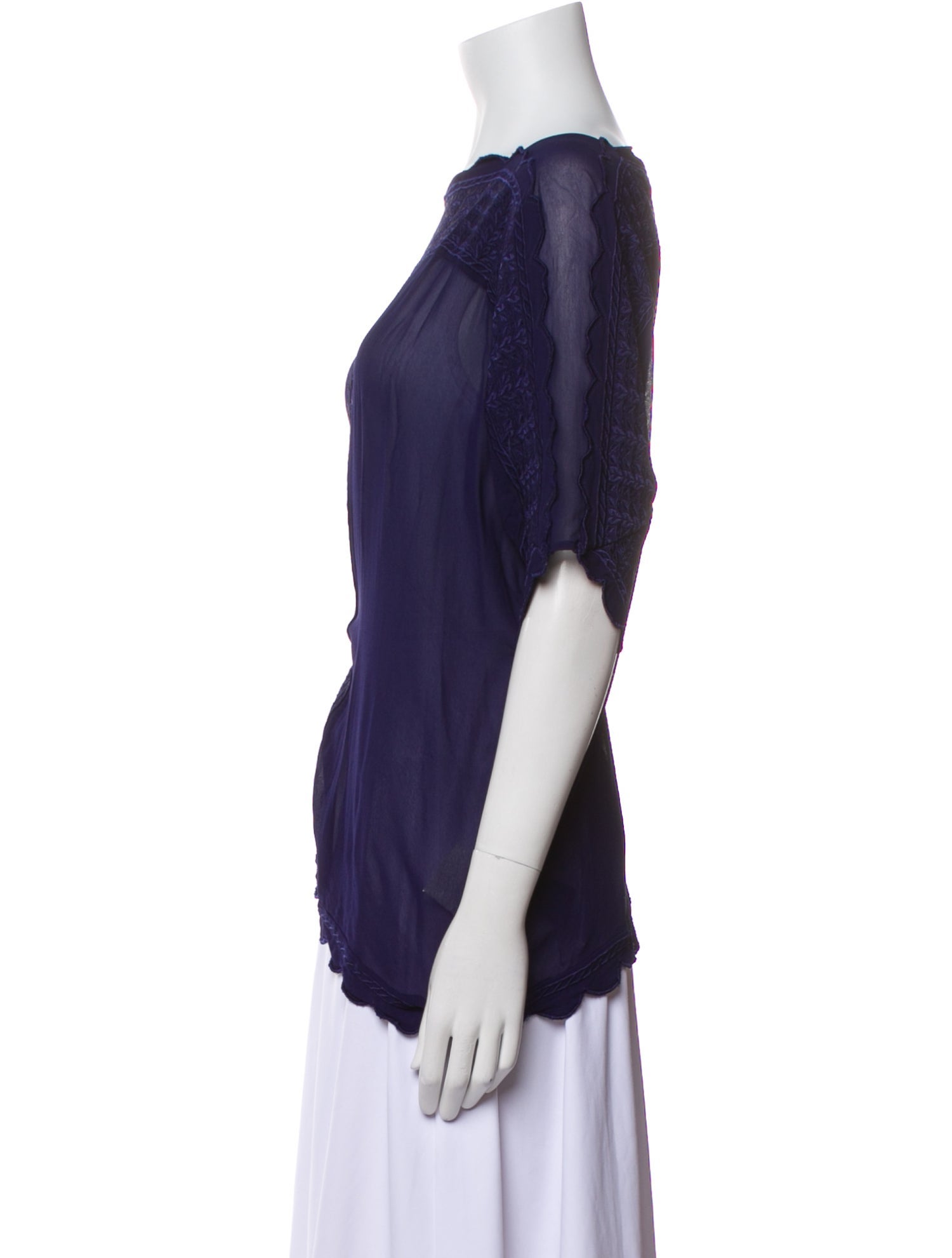 Étoile Isabel Marant Bateau Neckline Short Sleeve Blouse