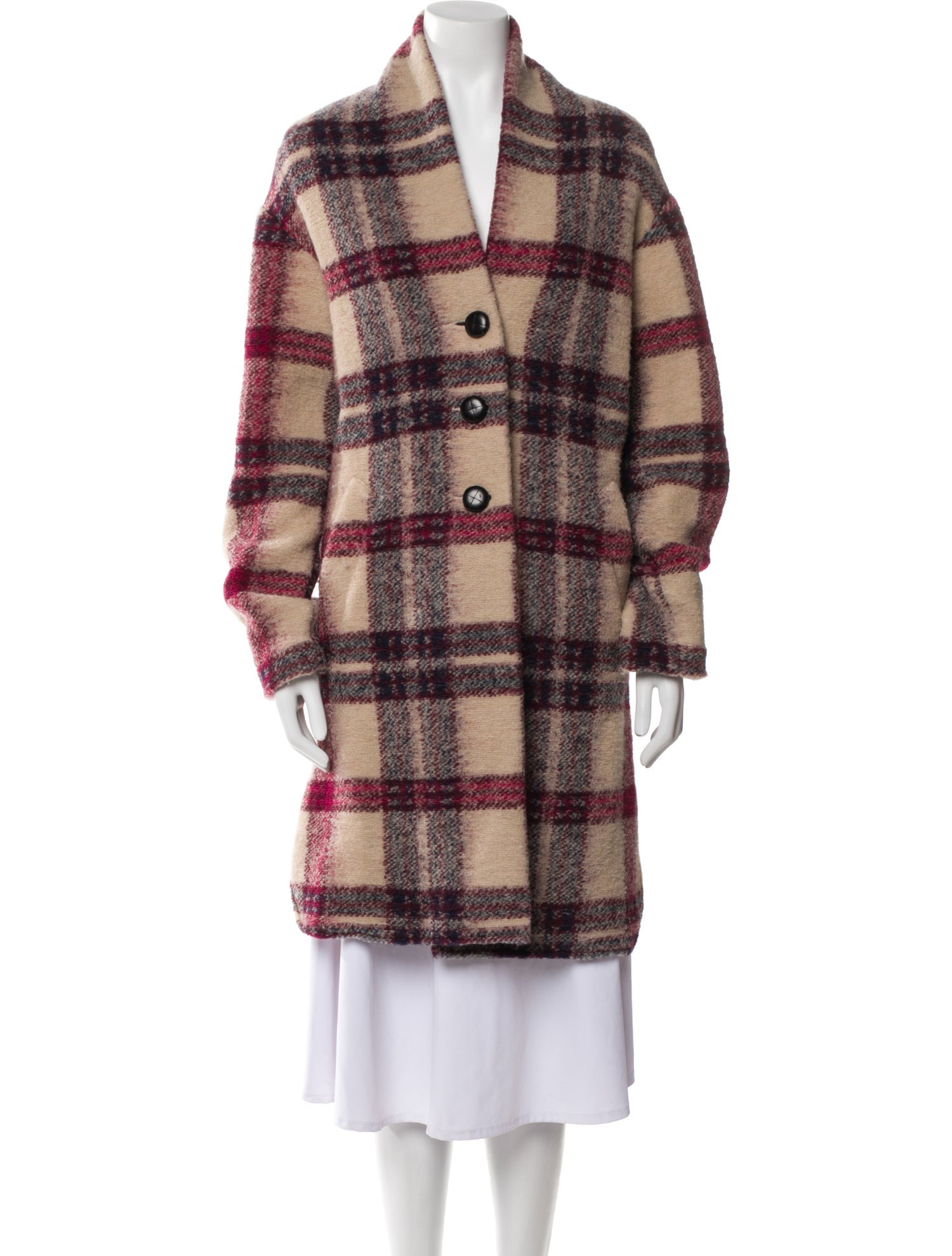 Étoile Isabel Marant Wool Plaid Print Coat
