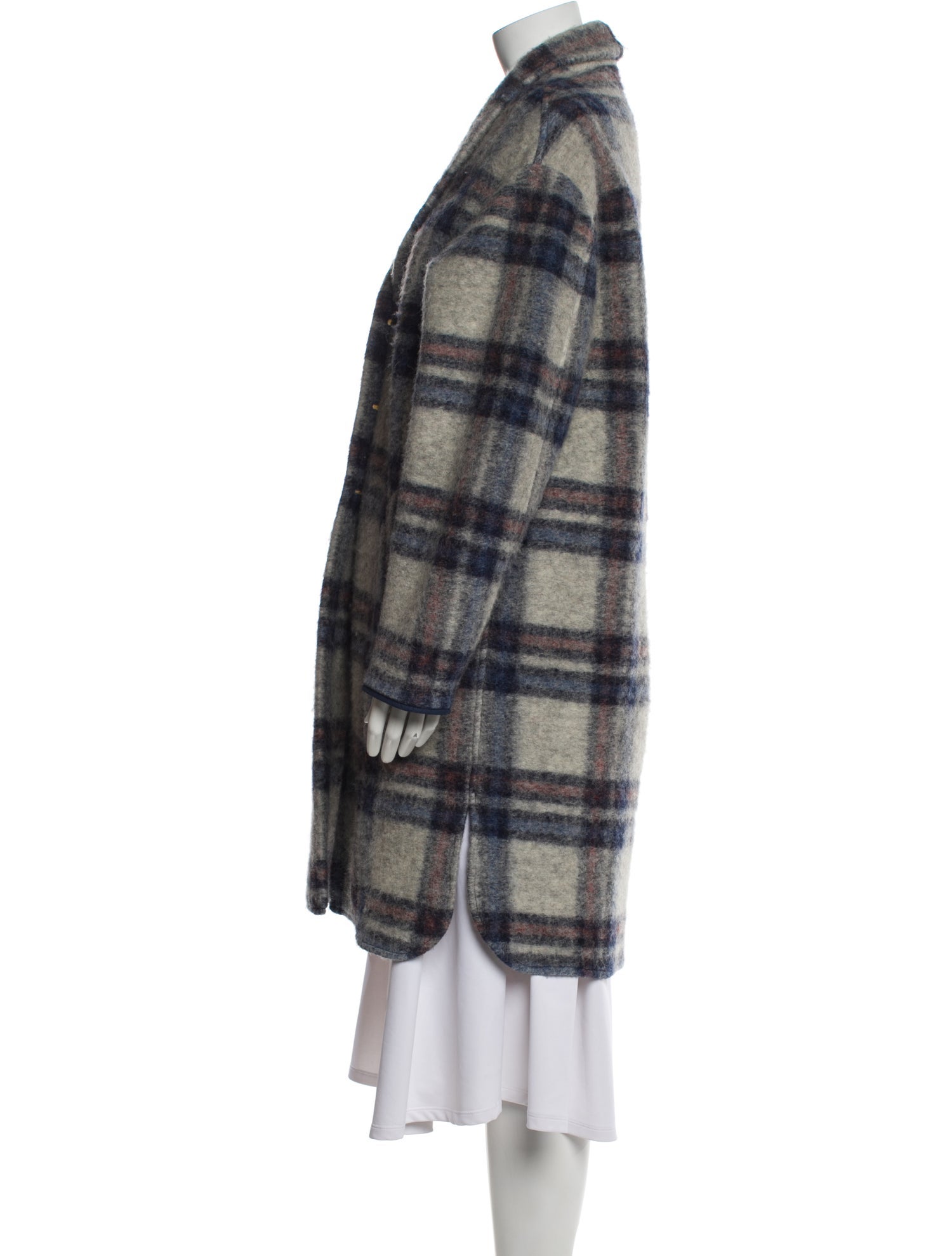 Étoile Isabel Marant Wool Plaid Print Peacoat