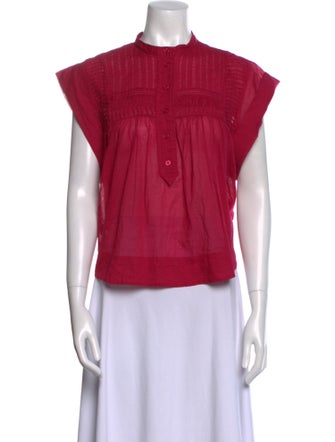 Étoile Isabel Marant Mock Neck Short Sleeve Blouse