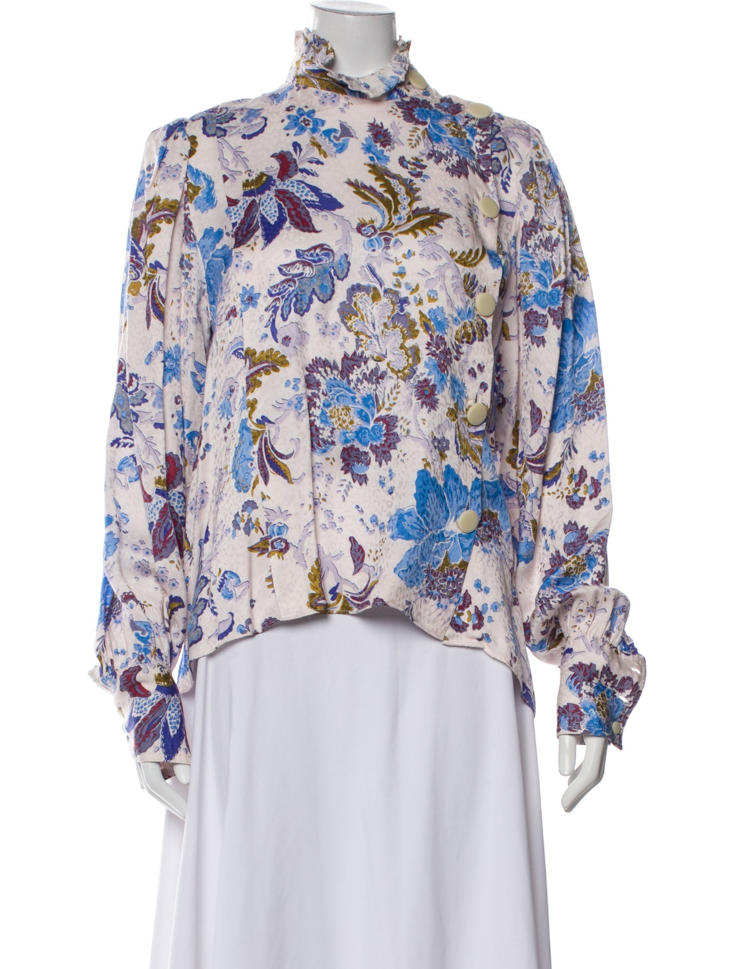 Étoile Isabel Marant Floral Print Mock Neck Blouse