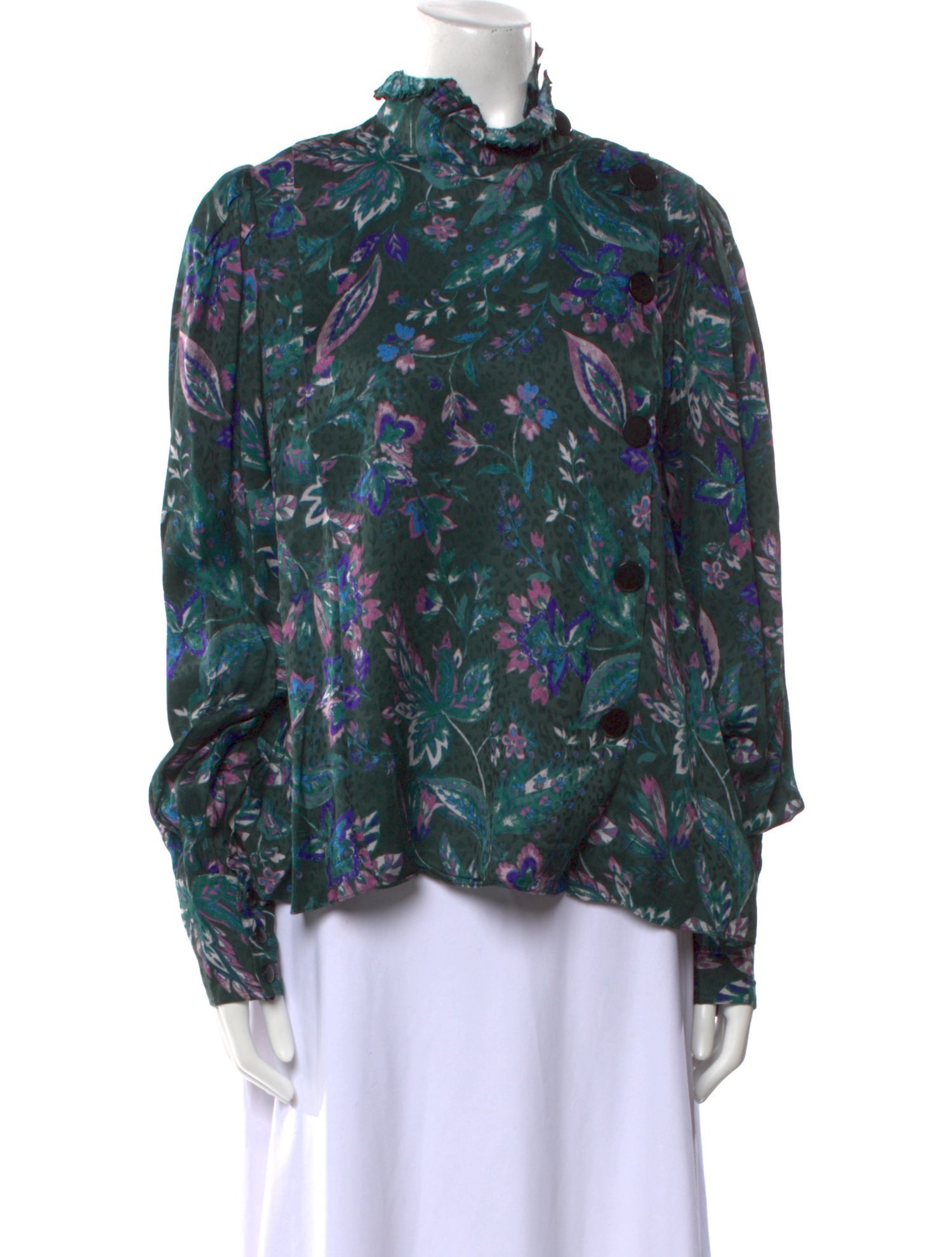 Étoile Isabel Marant Floral Print Mock Neck Blouse
