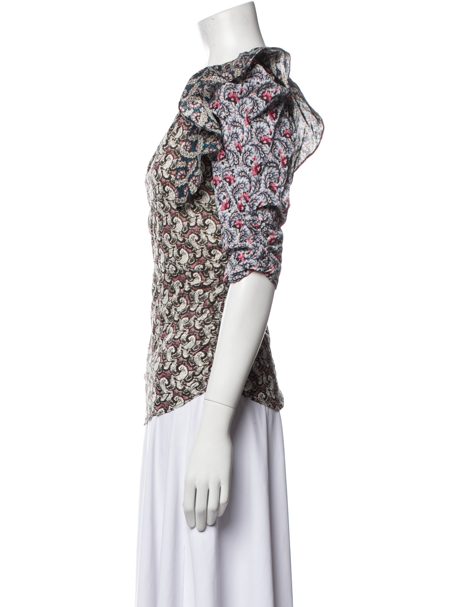Étoile Isabel Marant Floral Print One-Shoulder Top