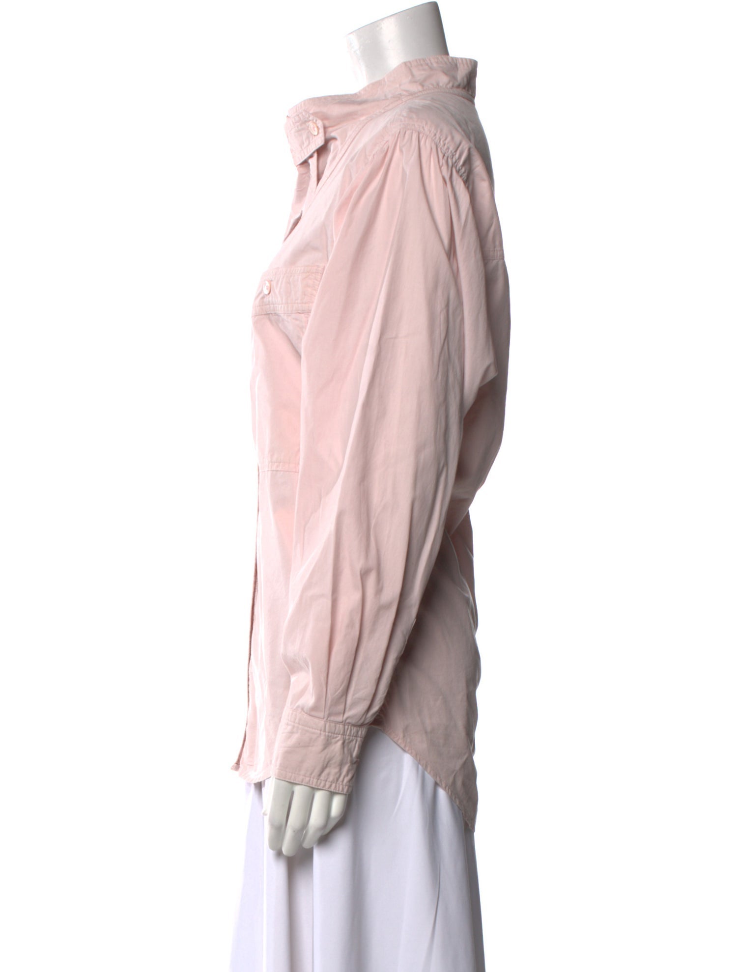 Étoile Isabel Marant Mock Neck Long Sleeve Button-Up Top