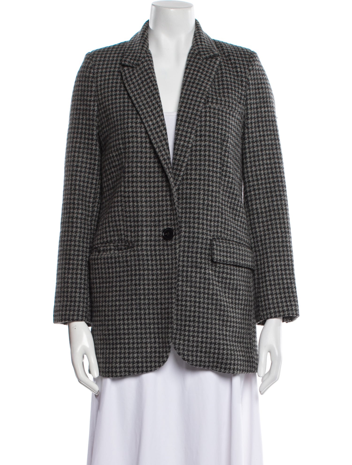 Étoile Isabel Marant Linen Plaid Print Blazer