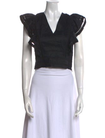 Étoile Isabel Marant Linen V-Neck Crop Top