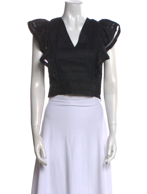 Étoile Isabel Marant Linen V-Neck Crop Top