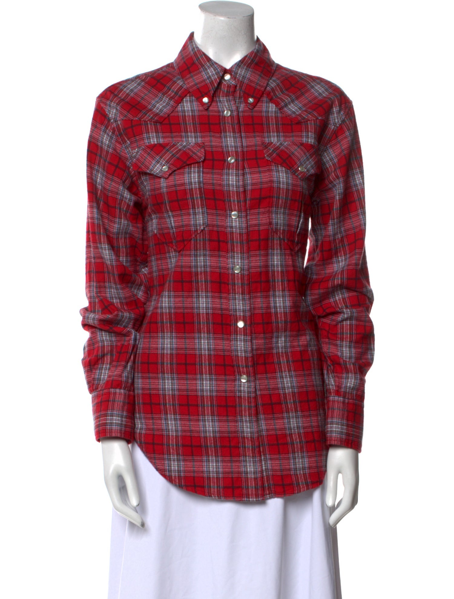 Étoile Isabel Marant Plaid Print Long Sleeve Button-Up Top