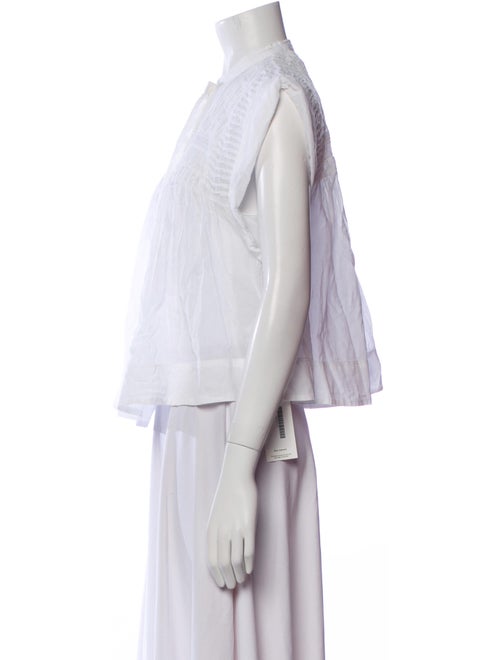 Isabel Marant Mock Neck Sleeveless Button-Up Top