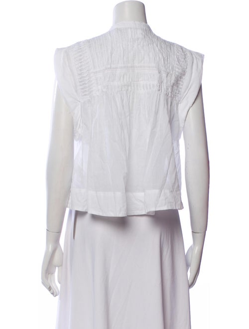 Isabel Marant Mock Neck Sleeveless Button-Up Top