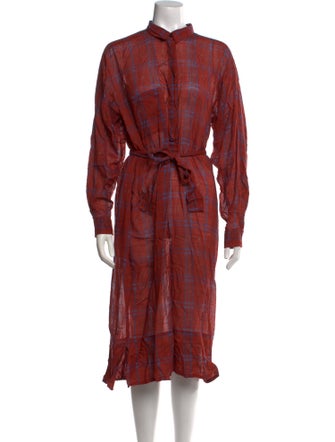 Étoile Isabel Marant Plaid Print Midi Length Dress