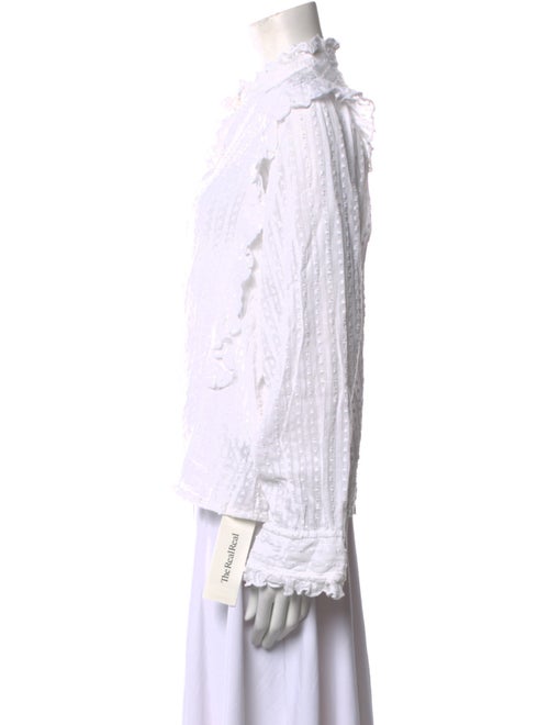 Étoile Isabel Marant Lace Pattern Mock Neck Button-Up Top