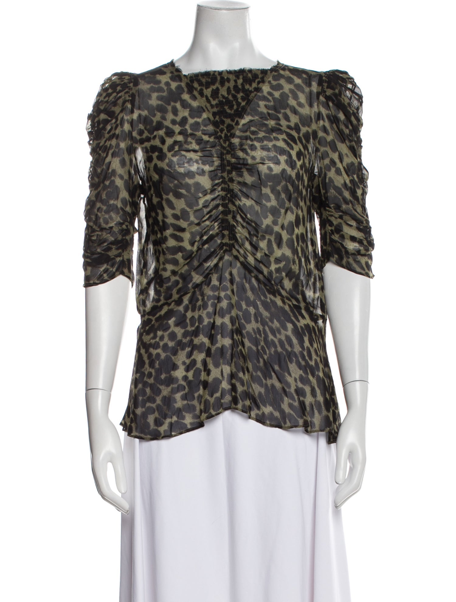 Étoile Isabel Marant Animal Print Square Neckline Blouse