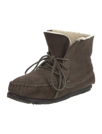Étoile Isabel Marant Suede Leather Trim Embellishment Lace-Up Boots
