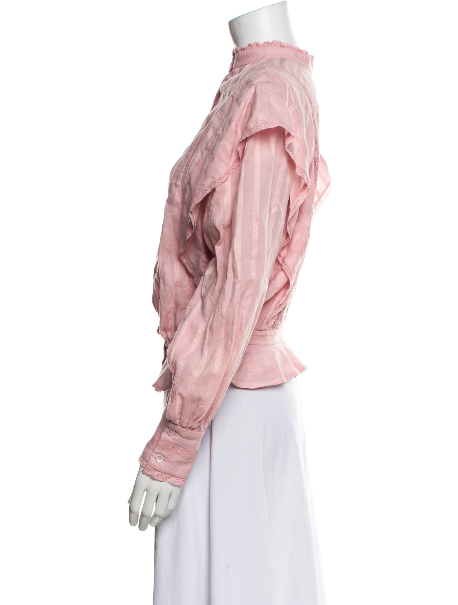 Étoile Isabel Marant Striped Mock Neck Button-Up Top