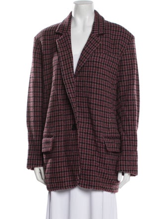 Étoile Isabel Marant Virgin Wool Houndstooth Print Blazer