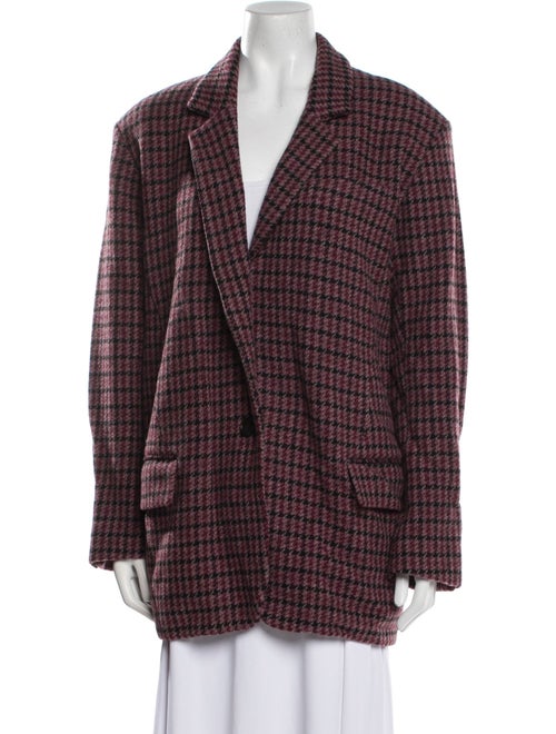 Étoile Isabel Marant Virgin Wool Houndstooth Print Blazer