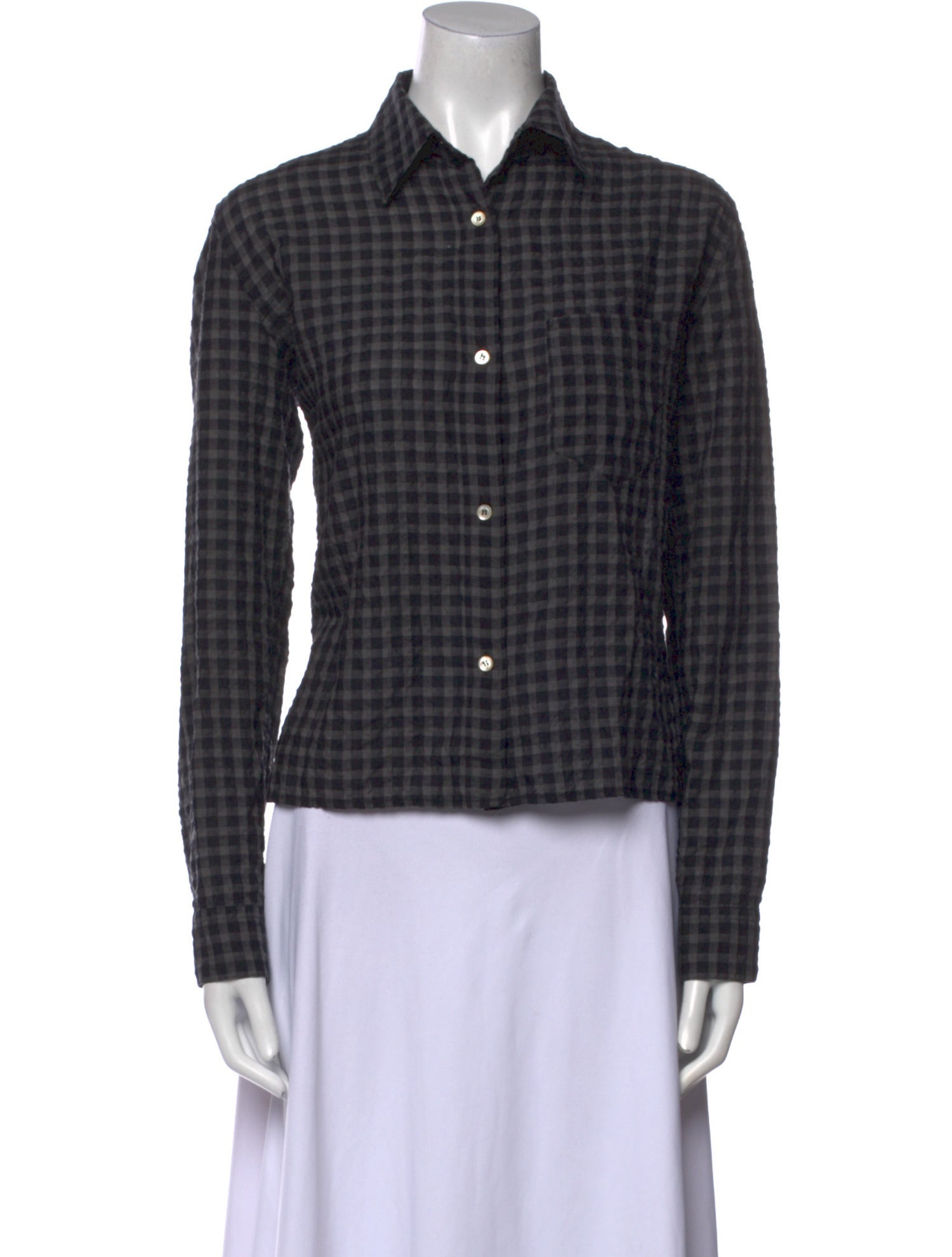 Étoile Isabel Marant Plaid Print Long Sleeve Button-Up Top