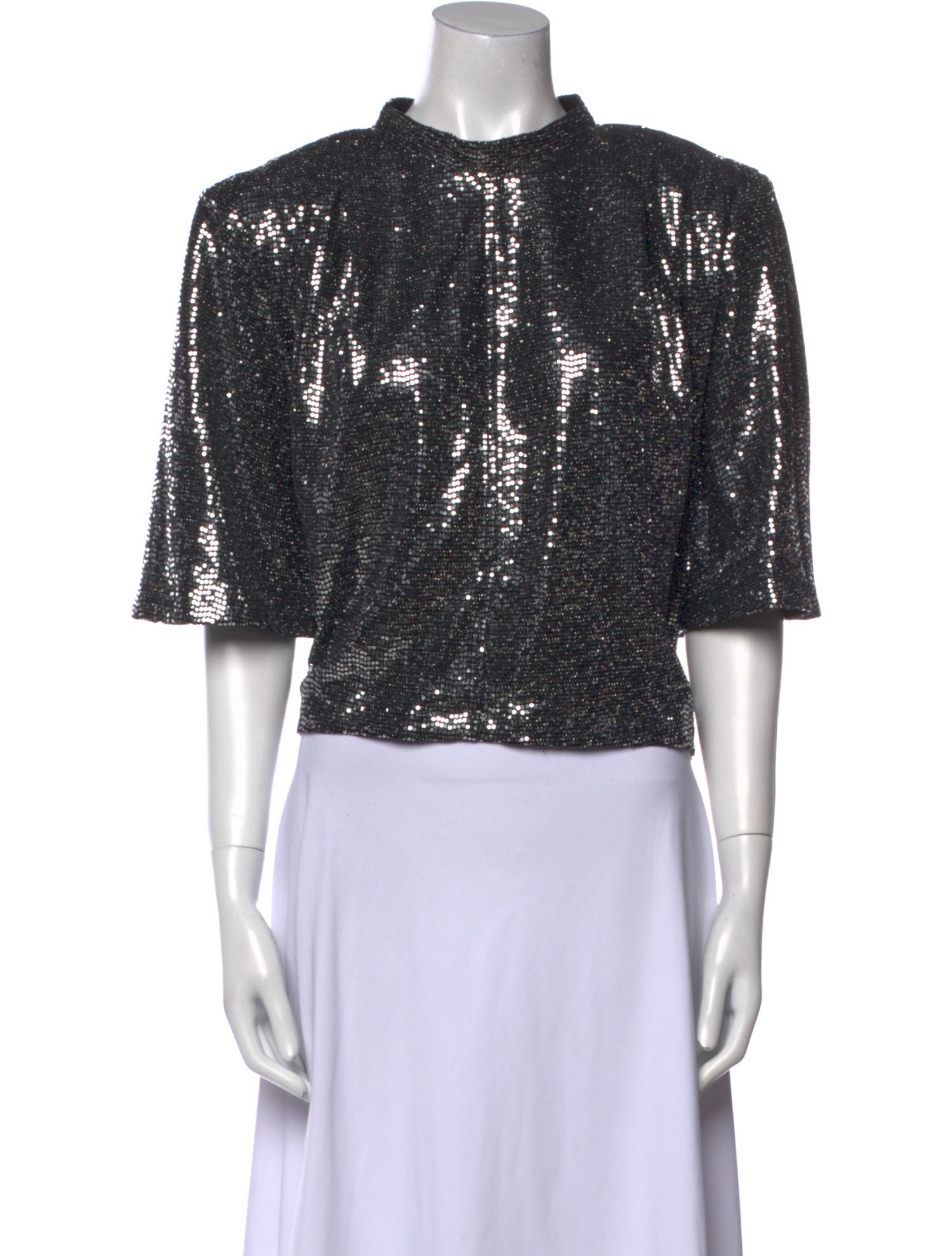 Étoile Isabel Marant Patterned Crew Neck Crop Top