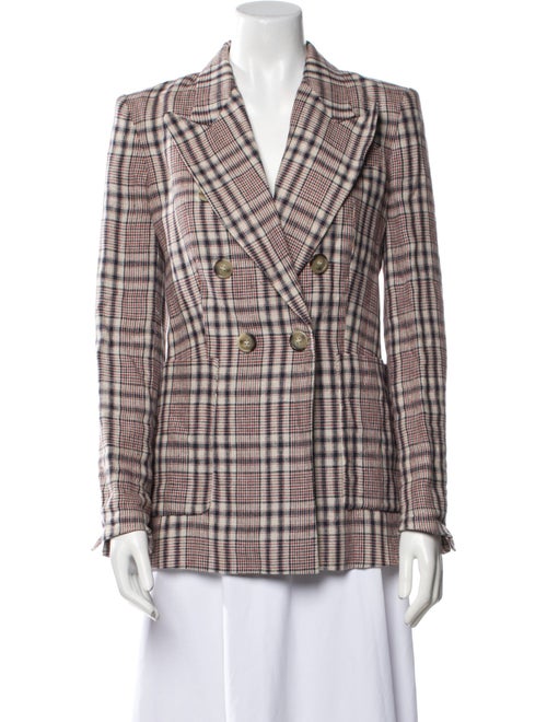 Étoile Isabel Marant Linen Plaid Print Blazer