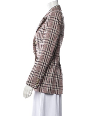 Étoile Isabel Marant Linen Plaid Print Blazer