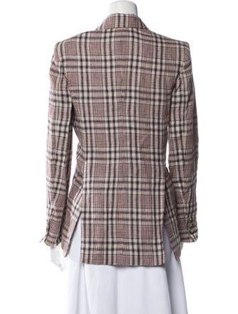 Étoile Isabel Marant Linen Plaid Print Blazer