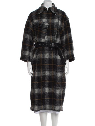 Étoile Isabel Marant Wool Plaid Print Peacoat