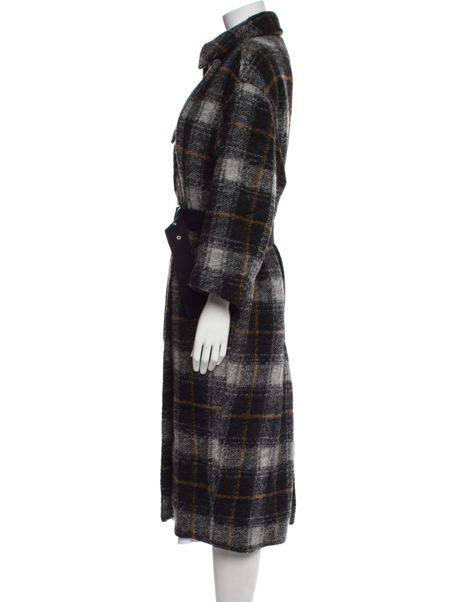 Étoile Isabel Marant Wool Plaid Print Peacoat