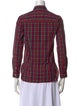 Étoile Isabel Marant Plaid Print Three-Quarter Sleeve Button-Up Top