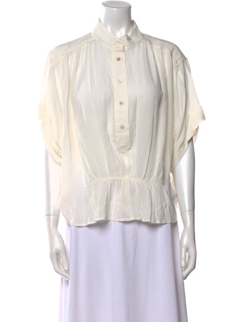 Étoile Isabel Marant 'Azalea' Mock Neck Button-Up Top
