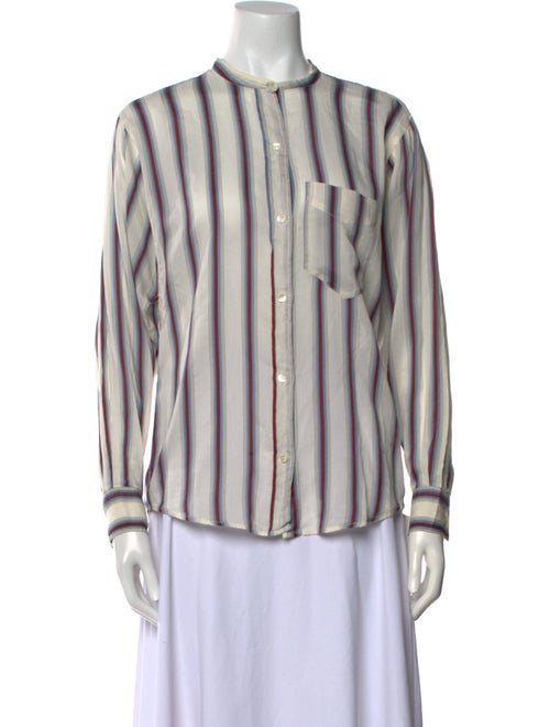 Étoile Isabel Marant Striped Crew Neck Button-Up Top