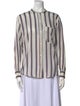 Étoile Isabel Marant Striped Crew Neck Button-Up Top