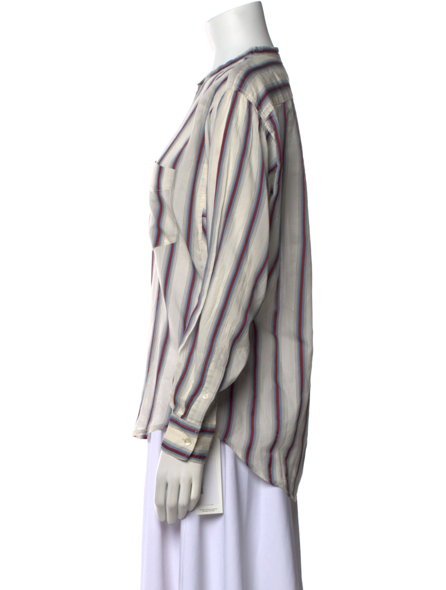 Étoile Isabel Marant Striped Crew Neck Button-Up Top