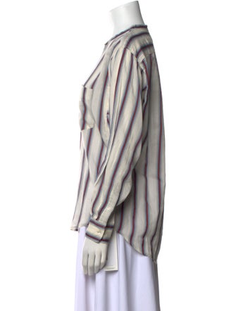 Étoile Isabel Marant Striped Crew Neck Button-Up Top