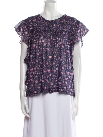 Étoile Isabel Marant Floral Print Scoop Neck Blouse