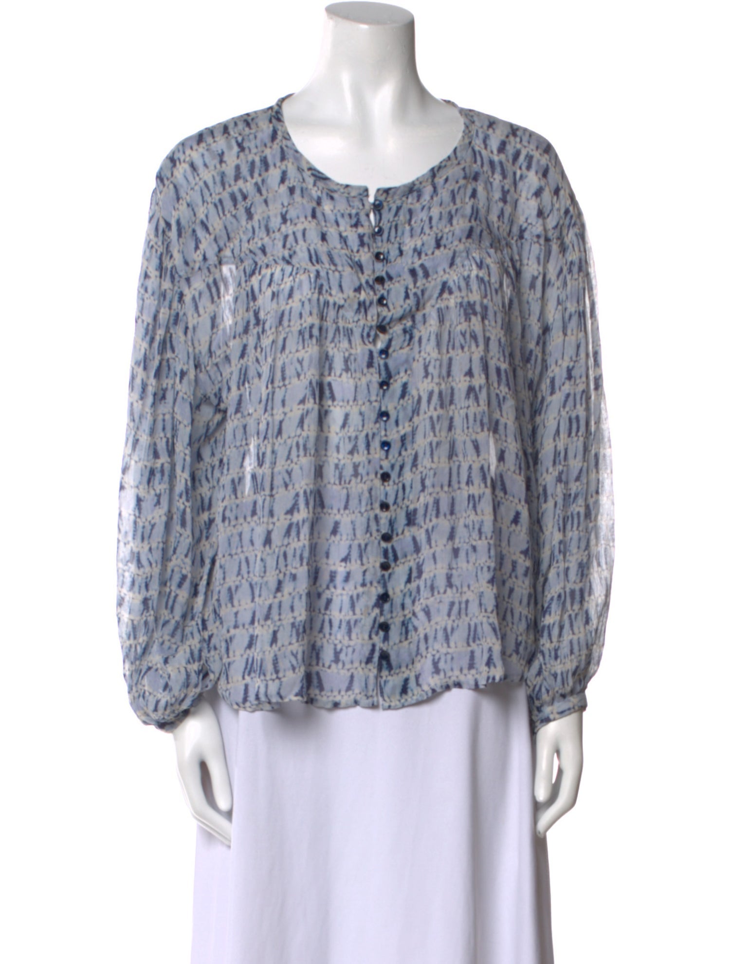 Étoile Isabel Marant Tie-Dye Print Scoop Neck Blouse