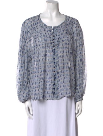 Étoile Isabel Marant Tie-Dye Print Scoop Neck Blouse