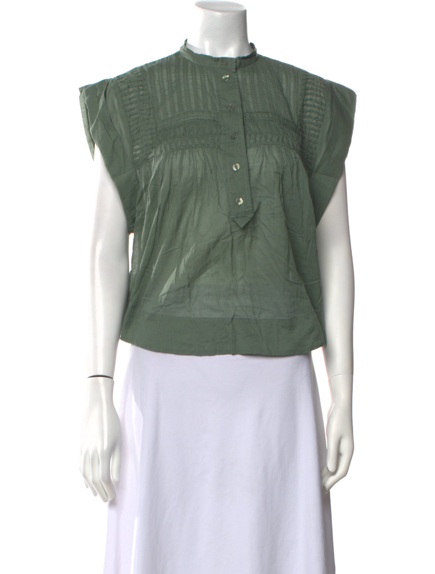 Étoile Isabel Marant Mock Neck Short Sleeve Crop Top