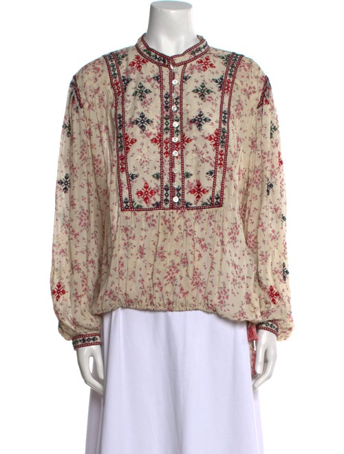 Étoile Isabel Marant Floral Print Mock Neck Blouse