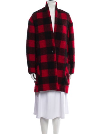 Étoile Isabel Marant Virgin Wool Plaid Print Coat