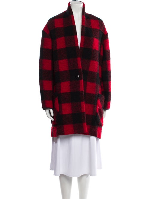 Étoile Isabel Marant Virgin Wool Plaid Print Coat