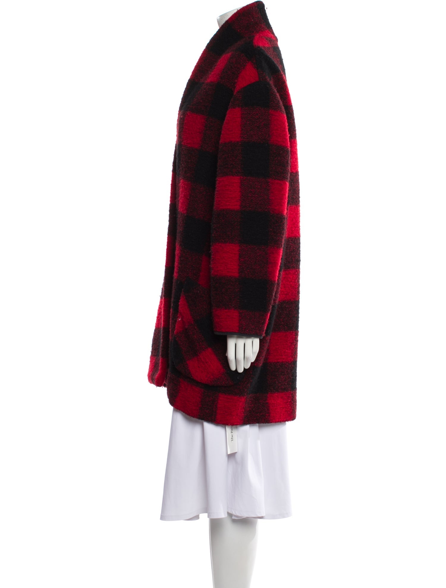 Étoile Isabel Marant Virgin Wool Plaid Print Coat