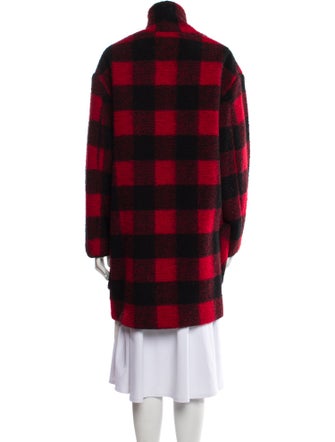 Étoile Isabel Marant Virgin Wool Plaid Print Coat