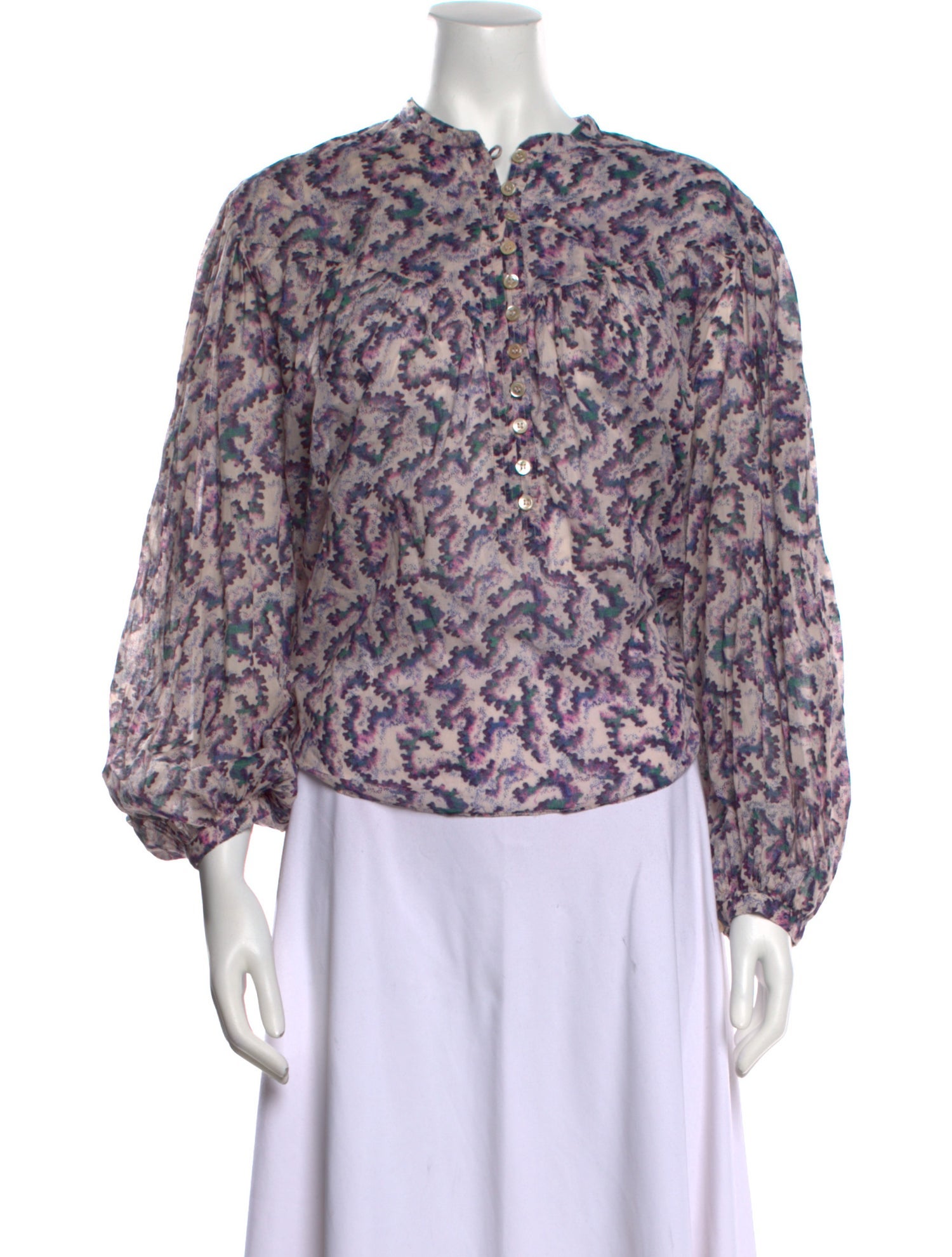 Étoile Isabel Marant Tie-Dye Print Crew Neck Blouse