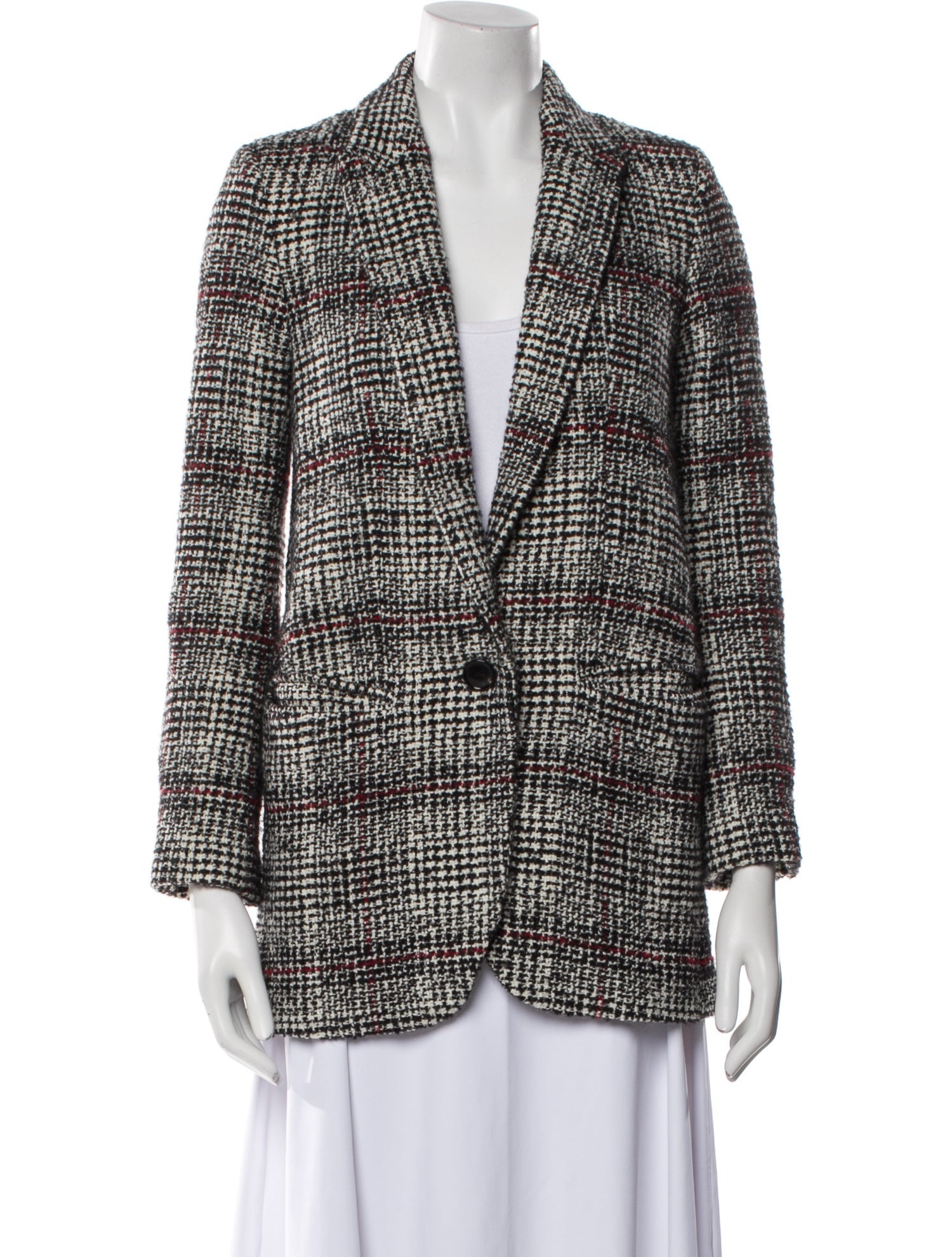 Étoile Isabel Marant Virgin Wool Tweed Pattern Blazer