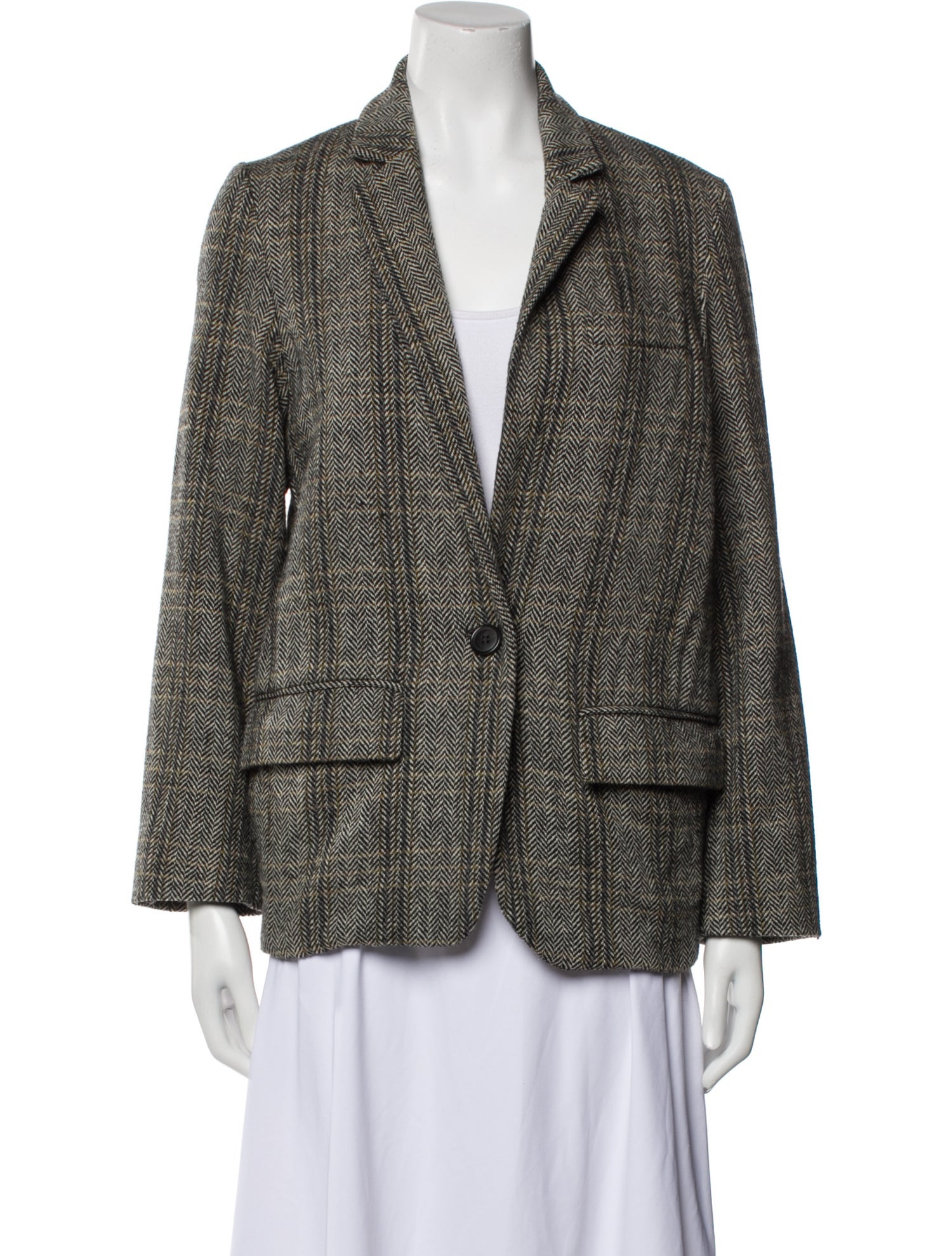 Étoile Isabel Marant Wool Plaid Print Coat