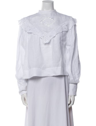 Étoile Isabel Marant Linen Mock Neck Blouse