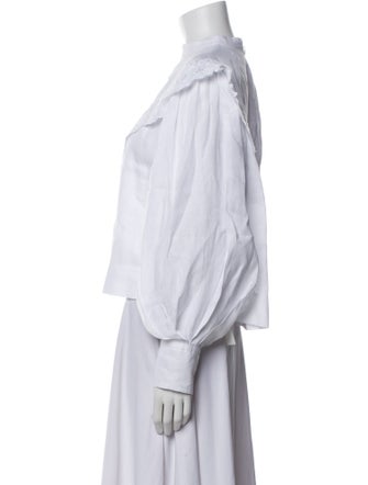 Étoile Isabel Marant Linen Mock Neck Blouse