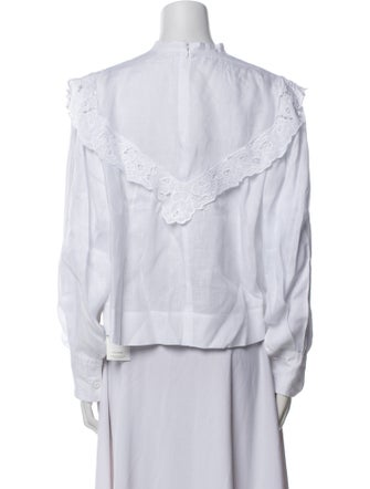 Étoile Isabel Marant Linen Mock Neck Blouse